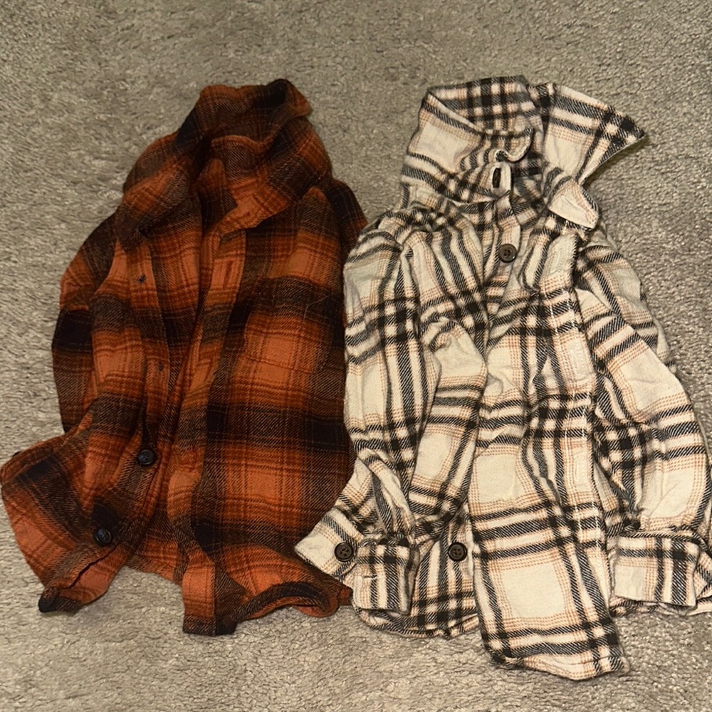 Old Navy 6-12mo Flannel Shirts (2)